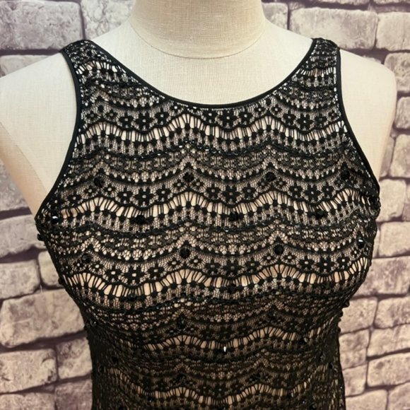 Ann Taylor Black & Tan Lace Tank Size Small Petite - Picture 2 of 10